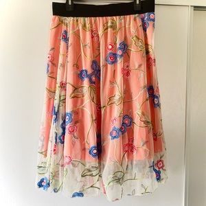 Lularoe Lola Embroidered Floral Skirt